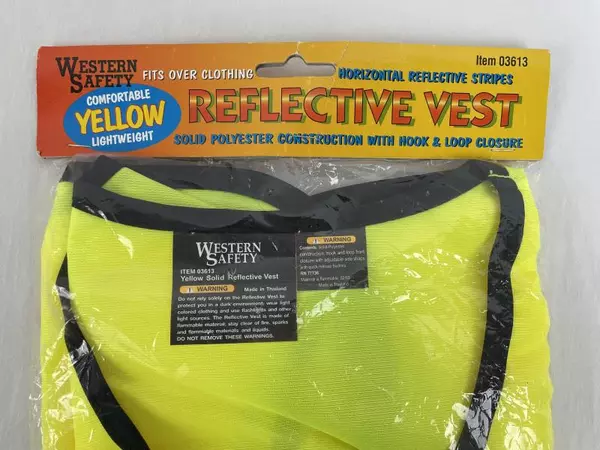 Western Safety Reflective Vest Yellow Stripes New Sealed PPE