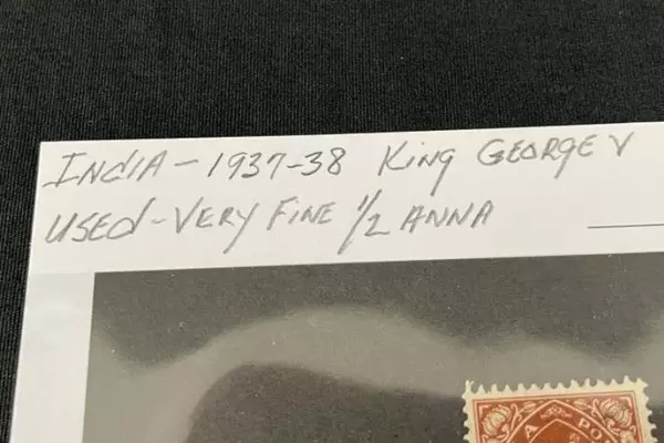 India 1937-38 King George VI Used 1/2 Anna Postage Stamp Very Fine Collectible
