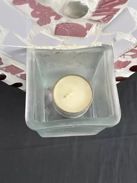 Care And Wonder Heart Mosaic Wall Candle Holder 12.5" Pink - Very Good Condition