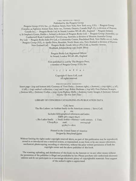 The Bin Ladens: An Arabian Family in the American Century by Steve Coll HC