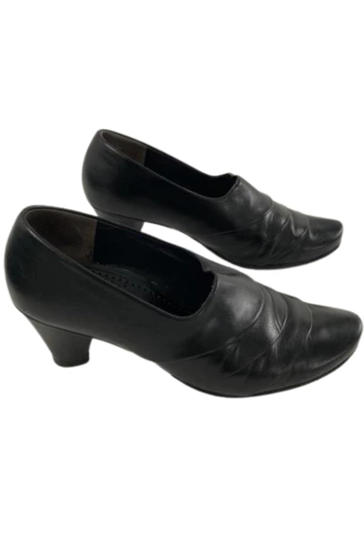 Vintage Paul Green Munchen Black Leather Heeled Booties Women's Size 9