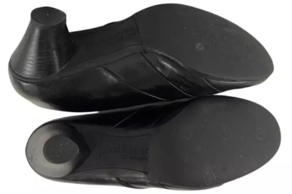 Vintage Paul Green Munchen Black Leather Heeled Booties Women's Size 9