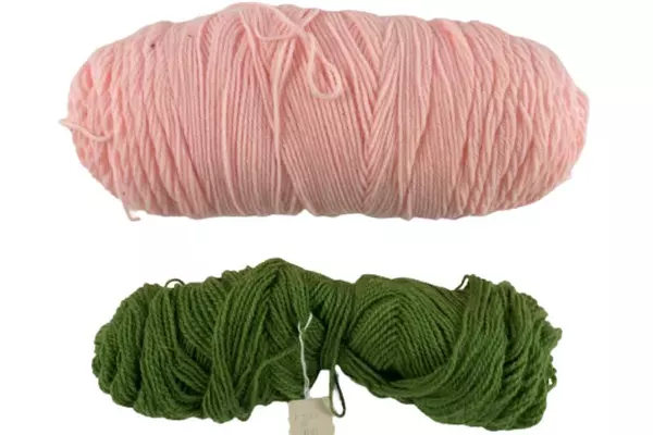 Lot of 5 Partial Skeins Yarn Green Pink Beige Orange for Crafts