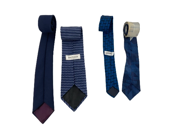 Lot of 10 Vintage Neck Ties for Fabric Blue Gray Brown YSL & More