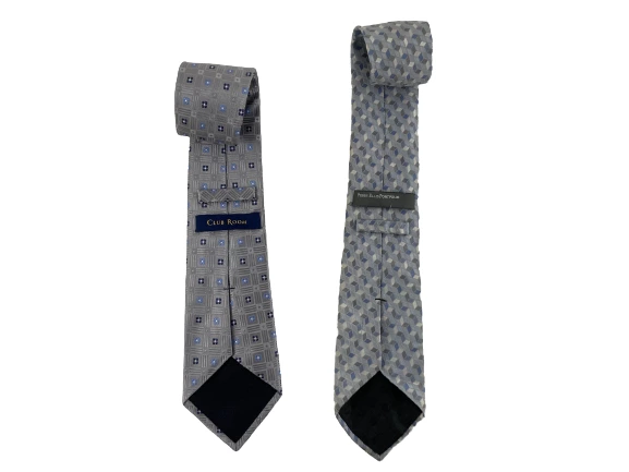 Lot of 10 Vintage Neck Ties for Fabric Blue Gray Brown YSL & More