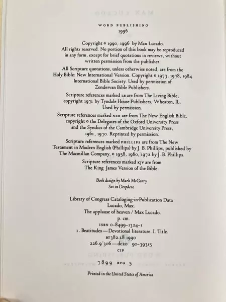 Max Lucado 3-in-1 Book: Applause of Heaven, Whispers, Grip of Grace