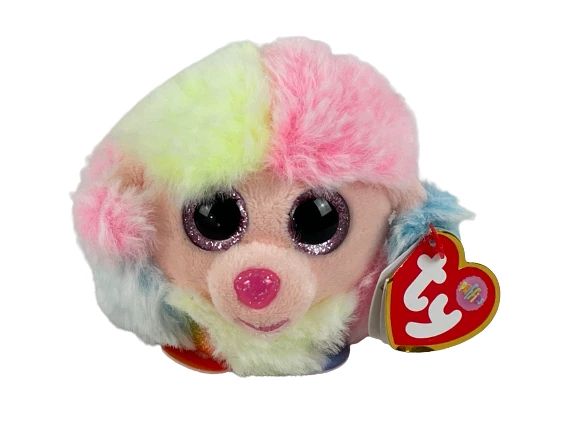 Ty Puffies Rainbow Pastel Poodle Plush Toy 4" with Tags - Very Good Condition