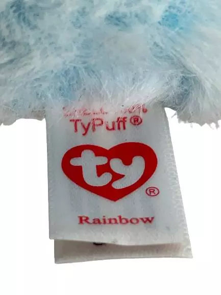 Ty Puffies Rainbow Pastel Poodle Plush Toy 4" with Tags - Very Good Condition