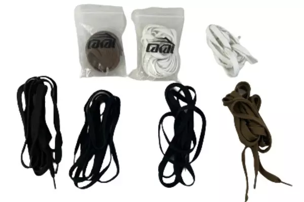 Lot of 7 Cakai Flat Shoe Laces in White, Black, Brown - Various Lengths