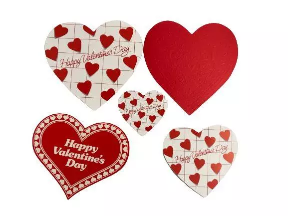 Lot of Valentine's Day Decor Cutouts Hearts Cupid Placemats & Foil Decorations