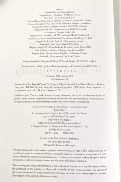 Jan Karon In The Company of Others Hardcover Book 2010 Viking Edition