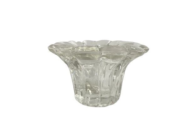 KIG Floral Glass Taper Candle Holders Pair - Elegant Home Décor from Indonesia