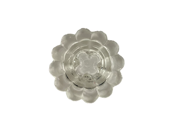 KIG Floral Glass Taper Candle Holders Pair - Elegant Home Décor from Indonesia