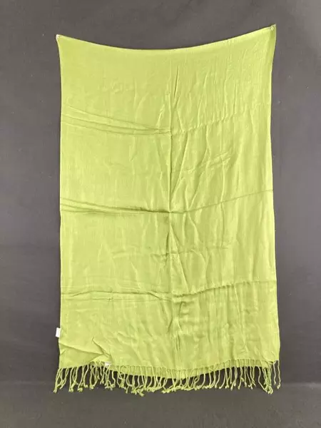 Vintage Ray Strauss Lime Green Fringe Scarf Wrap 83" Good Condition