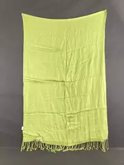 Vintage Ray Strauss Lime Green Fringe Scarf Wrap 83" Good Condition