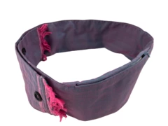 Pepy Pink Purple Fringe Scarf with Hidden Zipper Pocket & Button Closures