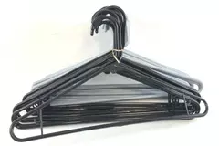 Lot of 20 Black Gray Tubular Plastic Standard Size Hangers Shirts Pants Notched 