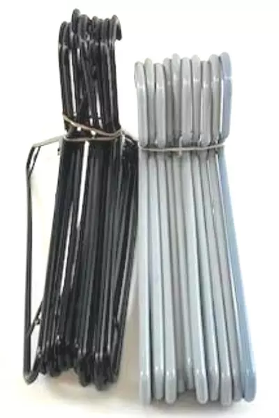 Lot of 20 Black Gray Tubular Plastic Standard Size Hangers Shirts Pants Notched 