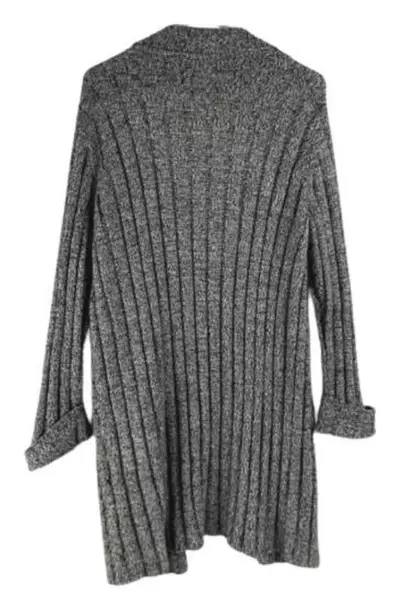 Norton McNaughton Women's Cardigan Sz M Black Gray Knit Sweater Long Sleeve