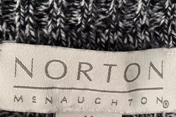 Norton McNaughton Women's Cardigan Sz M Black Gray Knit Sweater Long Sleeve