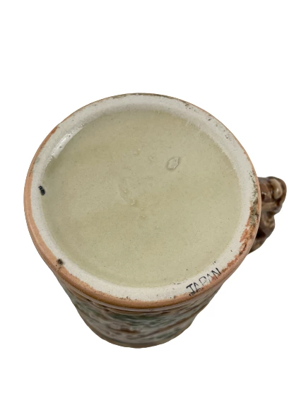 Vintage Japanese Ceramic Beer Stein Raised Dancing Couple 5.5" Tall