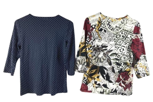 Lot of 2 Women's Tops Size S Polka Dot & Multicolor by Christopher & Banks