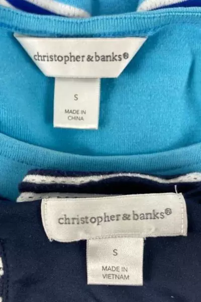 Lot of 2 Christopher & Banks Women's Tops Size S - Good Condition, Stains