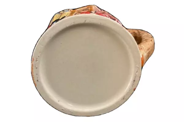 Vintage Ceramic Beer Stein Hunter & Woman Scene Oak Leaf Handle – Good Condition