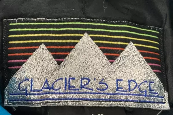 Vintage Glacier's Edge Women's Coat LT Black Teal Purple Zip Snap Closure