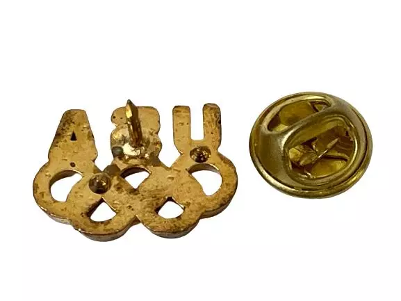 USA Olympic Gold Tone Lapel Pin - 5 Rings Collectible - Pre-owned