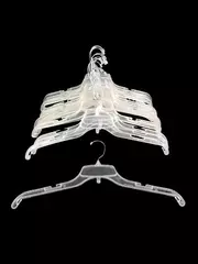 Lot of 10 Clear Plastic Retail Hangers Wire Hook Double Notched Shirt Non Slip