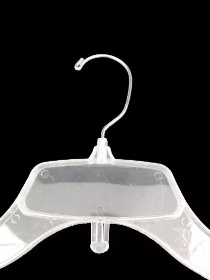 Lot of 10 Clear Plastic Retail Hangers Wire Hook Double Notched Shirt Non Slip