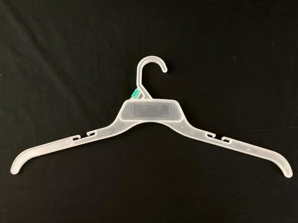 Lot of 10 Frosted Plastic Non-Slip Hangers with Wire Hook 17" Wide