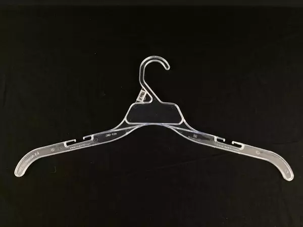 Lot of 10 Frosted Plastic Non-Slip Hangers with Wire Hook 17" Wide