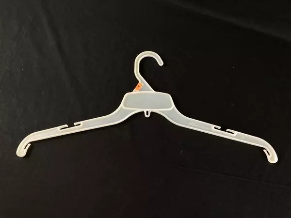 Lot of 10 Frosted Plastic Non-Slip Hangers with Wire Hook 17" Wide