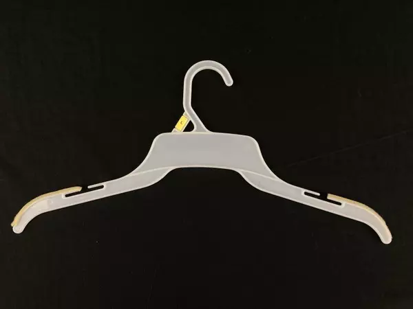 Lot of 10 Frosted Plastic Non-Slip Hangers with Wire Hook 17" Wide