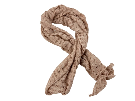 Lot of 2 Women's Knit Scarves Infinity Wraps Pink & White Eyelet Design