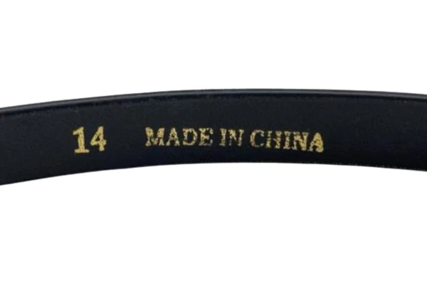 Women's Black Faux Leather Skinny Belt Size 14 with Silver Metal Buckle