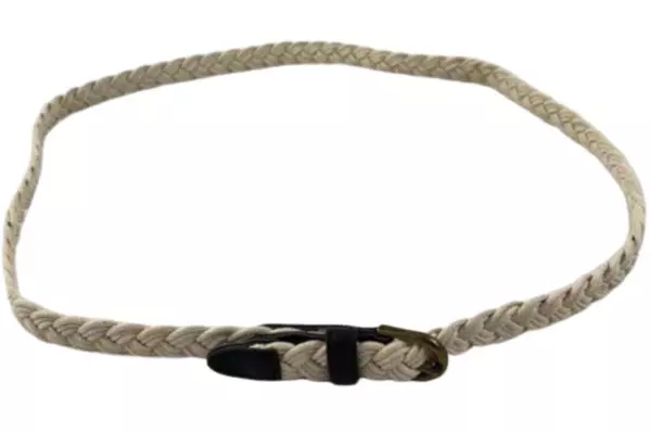 Lot of 3 Vintage Girl's Belts - Braided Faux Leather & Fabric Blue Black Brown