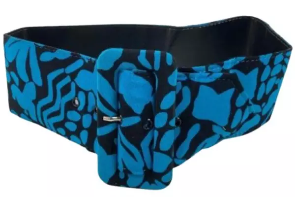 Lot of 3 Vintage Girl's Belts - Braided Faux Leather & Fabric Blue Black Brown