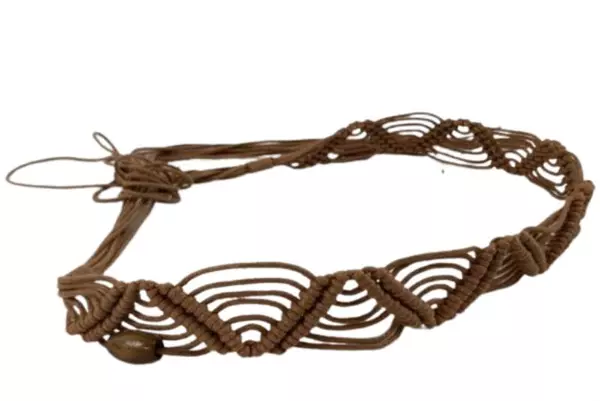 Lot of 3 Vintage Girl's Belts - Braided Faux Leather & Fabric Blue Black Brown