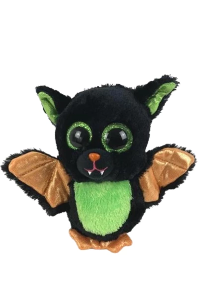 2017 Ty Beanie Boo Black Plush Bat Beastie 6" Good Condition TYSilk