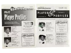 Lot of 2 Vintage 1990s Portland Winterhawks Player Profile Magazines