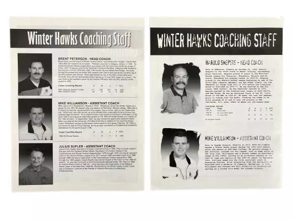 Lot of 2 Vintage 1990s Portland Winterhawks Player Profile Magazines