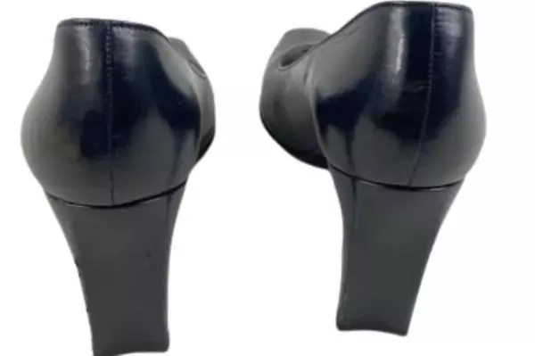 Vintage Charles Jourdan Black Square Toe Heels Pumps Women's 8.5 AA