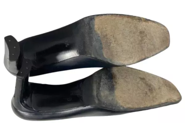 Vintage Charles Jourdan Black Square Toe Heels Pumps Women's 8.5 AA