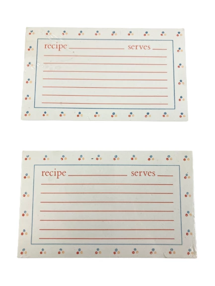 Lot of 2 Vintage 1983 Small World Greetings Sealed Recipe Index Cards