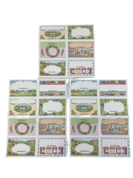 Lot of 3 Vintage College Park Spice Labels - Blank, Good Condition, 24 Total