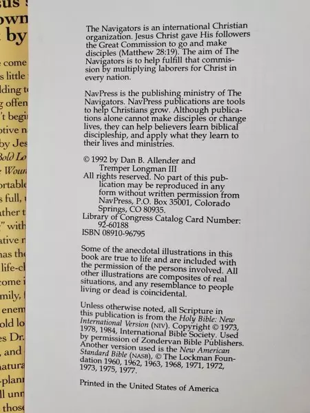 Bold Love by Dr. Dan B. Allender 1992 Vintage Hardcover Book - Good Condition