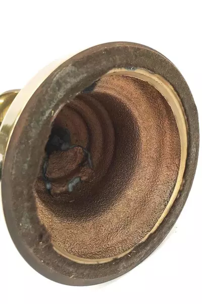 Vintage Brass Table Lamp 35.5" with Shade & Replaced Socket Works Great